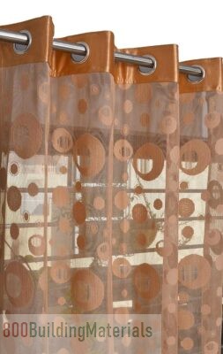 HOME UTSAV Transparent Sheer Circle Net Curtains – 5 Feet- Beige -‎ HU-HCIRCLENET