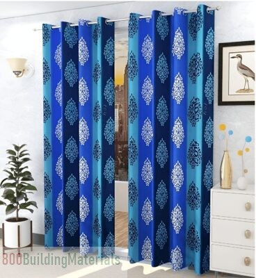 Premium Room Darkening Suede Velvet Fabric Curtains – 2 Pcs -A14