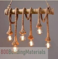 My1mey Vintage Hanging Lamp Hemp Rope Pendant Light Base- IM-HYW8-1XOB