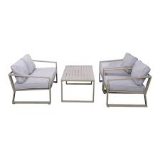 Al Mosada Metal Frame Fabric Sofa Set – 4 Seater with Table – Gray-ALM-606