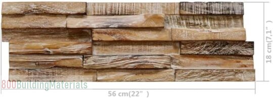 vidaXL Solid Teak Wood 3D Wall Cladding Panels