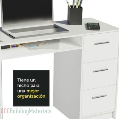 MADESA Home Office Computer Writing Desk with 3 Drawers ‎9400091