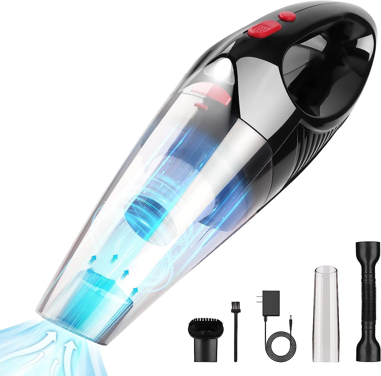 Posater Handheld Vacuum Cordless, 8500PA Strong Suction Wireless Car Vacuum Cleaner, 120W Rechargeable Hand Vacuum with LED Light