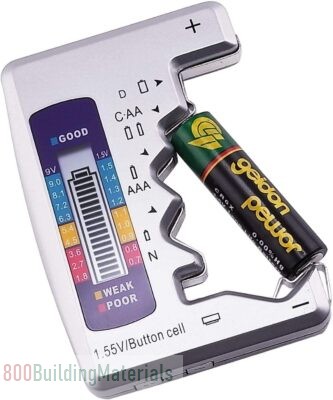 DELFINO Digital Battery Tester, Universal Battery Checker C AA AAA D N 9V 1.5V ButtonCell