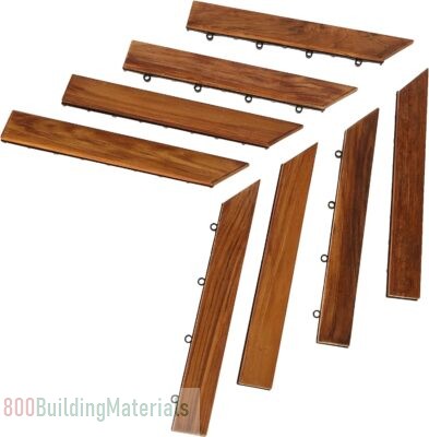 Bare Decor Corner Trim Piece Interlocking Flooring In Solid Teak Wood BARE-WF2011