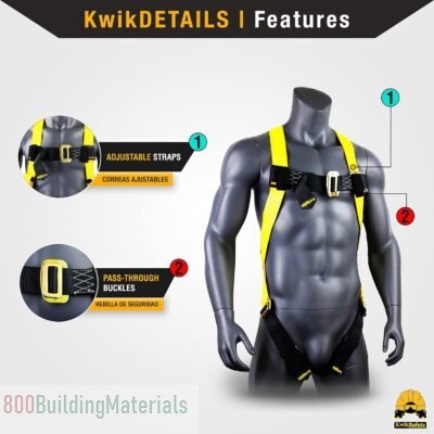 KwikSafety 4 PACK TORNADO 1D Fall Protection Full Body Safety Harness