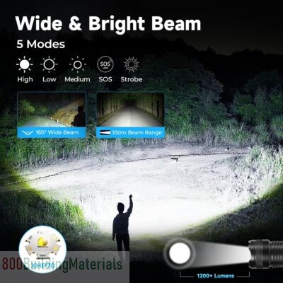 Yamdrok 5 Modes Rechargeable LED Flashlight,
