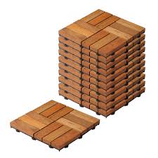 Sharpex Interlocking Teak Wood Floor Decking Water Resistant Tile – Deck Tile