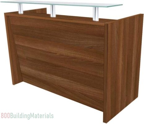 Mahmayi Stylish Modern Reception Desk with Wooden Top R06-160_TobaccoAida