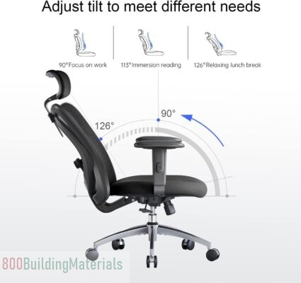SIHOO Office Desk Chair Adjustable Headrest and Lumbar Support M18-M148