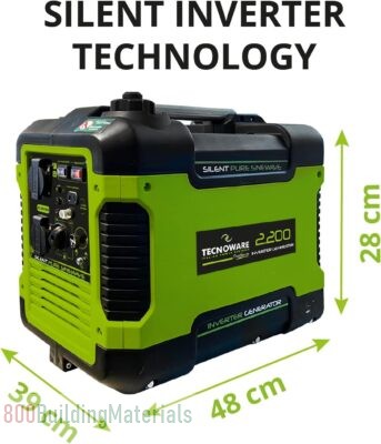 Tecnoware Italian Power Systems 2200VA Silenced Inverter Generator, Single-Phase 230 Vac Inverter