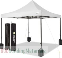 JEAREY Pop Up Canopy Tent, Heavy Duty Outdoor Canopy with Roller Bag & 4 Sand Bags – 10x10FT