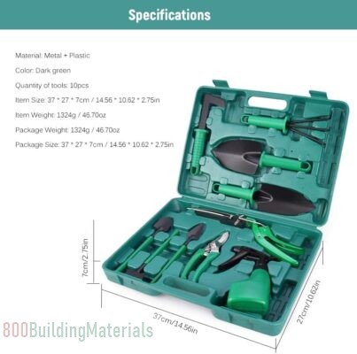 Eacam Stainless Steel Garden Tool Kit with Organizer Case TKN4333234831890ZE