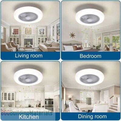 TDOO Ceiling Fan with Lights Low Profile Flush Mount