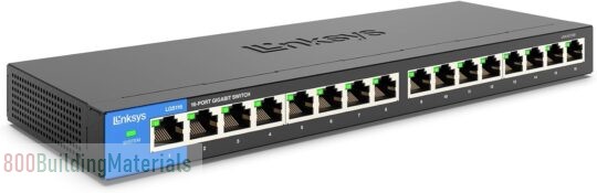 Linksys Business LGS116 16-Port Desktop Gigabit Ethernet Unmanaged Network Switch LGS116-AMZ