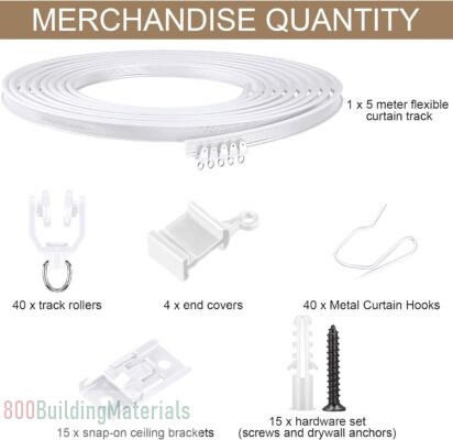 Jetec Bendable Ceiling Curved Curtain Track-2789