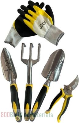DELFINO Garden tool set Including Transplanting Spade Trowel Cultivator Pruner Gardening Glove ‎ADS-3963