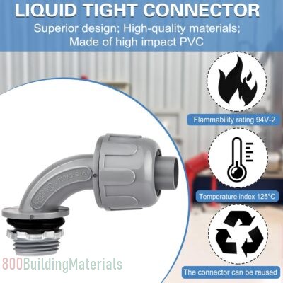 Mototo 1/2 Inch Liquid Tight Connector Nonmetallic Electrical Conduit Fittings