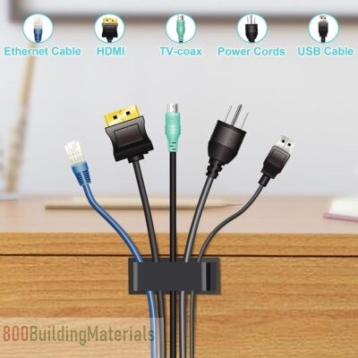 Cable Management Clips X-Large Clips for Under Desk Wire Management, Adhesive Organizer Multiple Cord