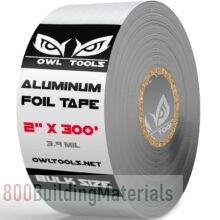 Owl Tools Aluminum Foil HVAC Tape (2″ x 300′ – 5X Longer Than The Competition) 3.9 mil