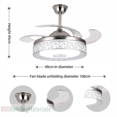 V.MAX MODI 42 inch Ceiling Fan with LED Light Kit Remote Control