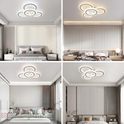 YATAI Modern LED Ceiling Light, White 3 Rings Flush Mount Ceiling Light 35067-500