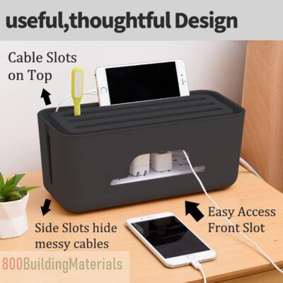 Necomi Cable Management Box with Extension Wire Organizer Box