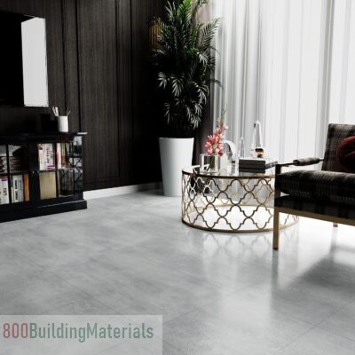 VEELIKE PVC Floor Concrete Look Vintage Vinyl Flooring Self-Adhesive PVC Flooring Grey Tile