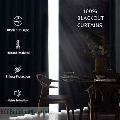 Homi Drapes Pleated Blackout Curtains tpp-h