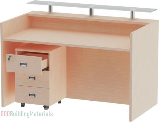 Mahmayi Counter Desk with Floating Glass Top R06-160_Oak