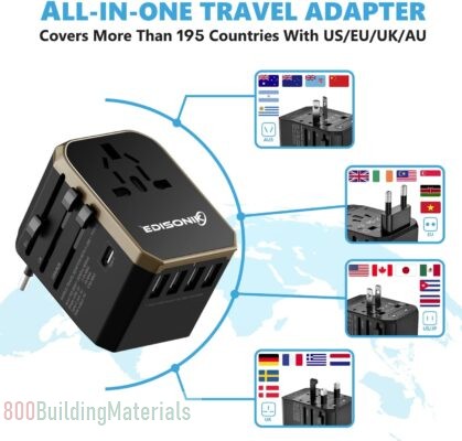 EDISONIK Universal Travel Adapter ST0856