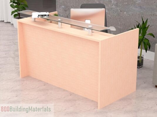 Mahmayi Counter Desk with Floating Glass Top R06-160_Oak