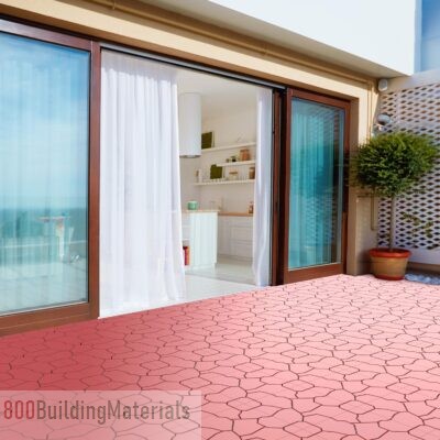 Pure Garden Brick Red Interlocking Tiles 50-LG1172