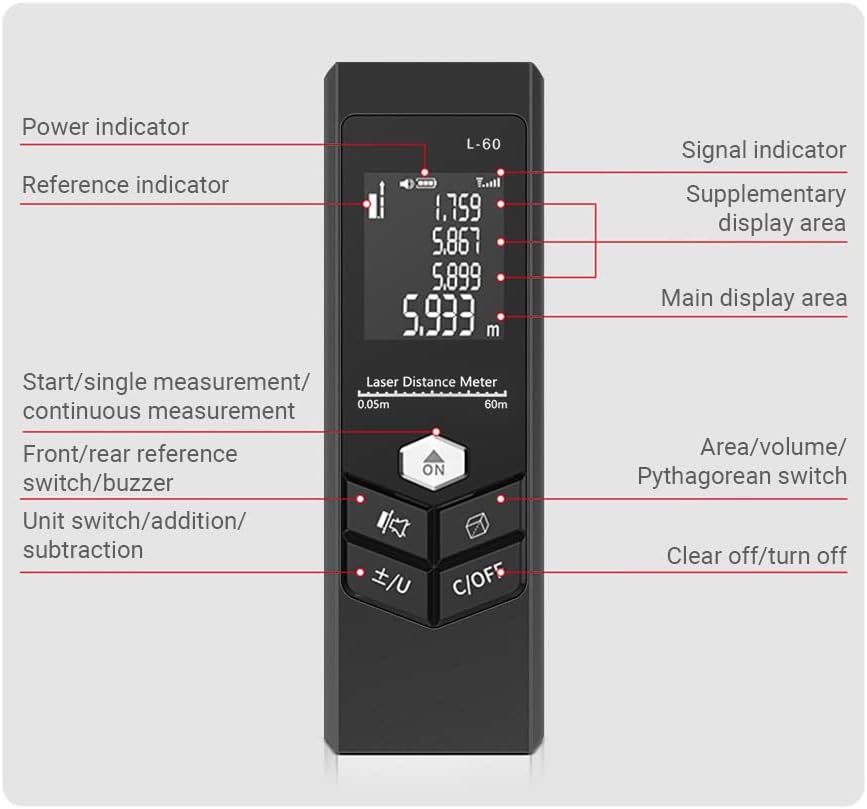 Morelian Handheld Rangefinder Digital Mini Distance Measuring Meter Laser