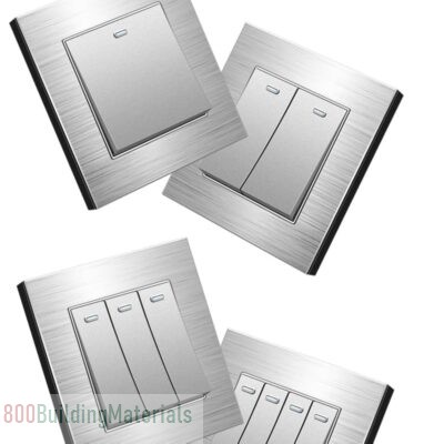 MEI JIA Silver Brushed aluminum alloy panel household light switch for wall