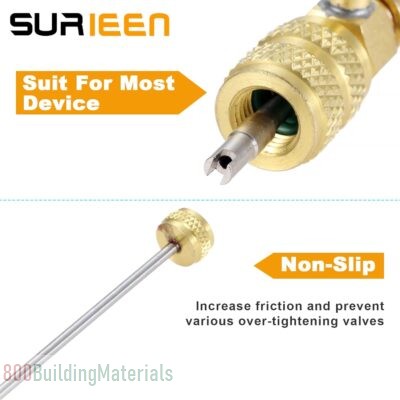 SURIEEN R410A R22 Valve Core Remover Installer Tool with Dual Size SAE 1/4 & 5/16 Port