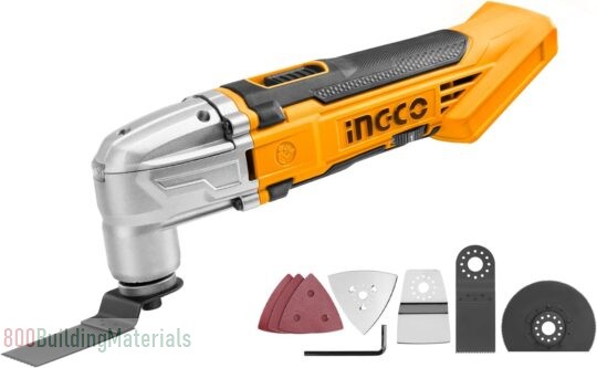 INGCO Cordless Multi-Tool Lithium-Ion Compact 20V DIY Oscillating Multi-Tool with 8Pcs Accessory Kit