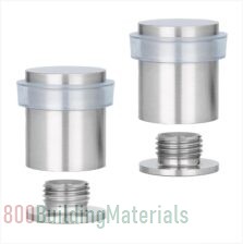 EVI Stainless Steel  Threaded Base Transparent Rubber 20x25mm  -Pack 2 Doorstops