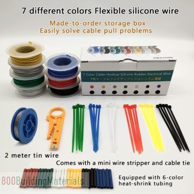Amiph 18AWG Silicone Electric Wire and Cable High and Low Temperature Resistant 7 Colors Stranded Tinned Copper Wire Soft
