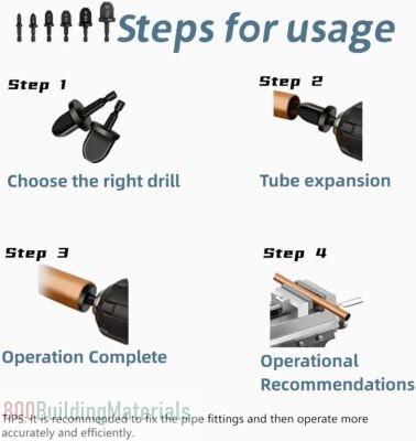 Azonee HVAC Repairing Kit, Air Conditioner Copper Tube Expander Swaging Tool Drill Bit Set