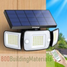intelamp Solar Outdoor Lights with Remote Control,Solar Motion Sensor Lights with Dual Sensors 6000mAh 1200LM