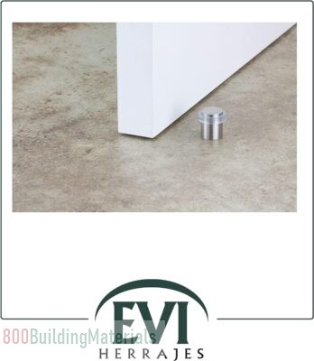 EVI Stainless Steel  Threaded Base Transparent Rubber 20x25mm  -Pack 2 Doorstops