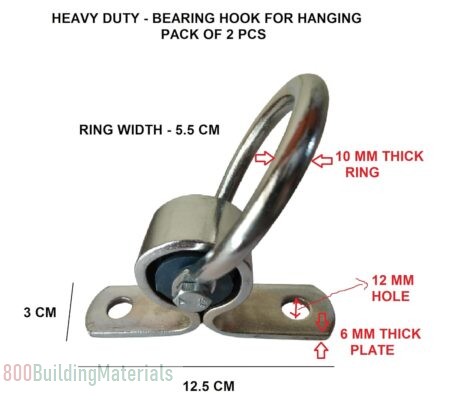 Heavy Duty 2 Pcs Swing Jhula Hooks Bearing Kada Ring