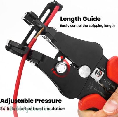 NALACAL 3 in 1 Adjustable Wire Cutter Wire Crimping Tool for 10-24Awg Stranded or Solid Copper Cable