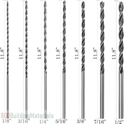12” Extra Long Brad Point Drill Bits, KASTWAVE 7 Pieces Long Drill Bits Set 300mm