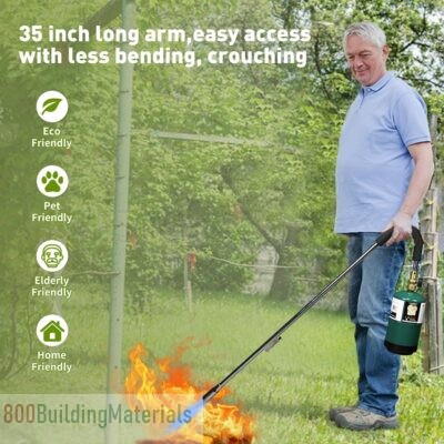 35″ long arm,Fuel by 1LB Propane Gas Cylinder/5-40LB Propane Tank Weed torch Propane Burner