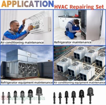 Azonee HVAC Repairing Kit, Air Conditioner Copper Tube Expander Swaging Tool Drill Bit Set