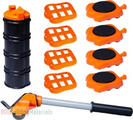 Heavy Duty Furniture Lifter 4 Appliance Roller Sliders with 660 lbs Load Capacity Wheels + Adjustable Height Lifting Tool