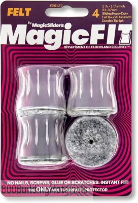 MAGIC SLIDERS – Magic FIT – 1 1/4″ – 1 7/16″ Round Felt – 4 Pack 26137