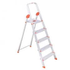 Robustline Steel Ladder 6 Steps Foldable Step Ladder with Handgrip and Non-Slip
